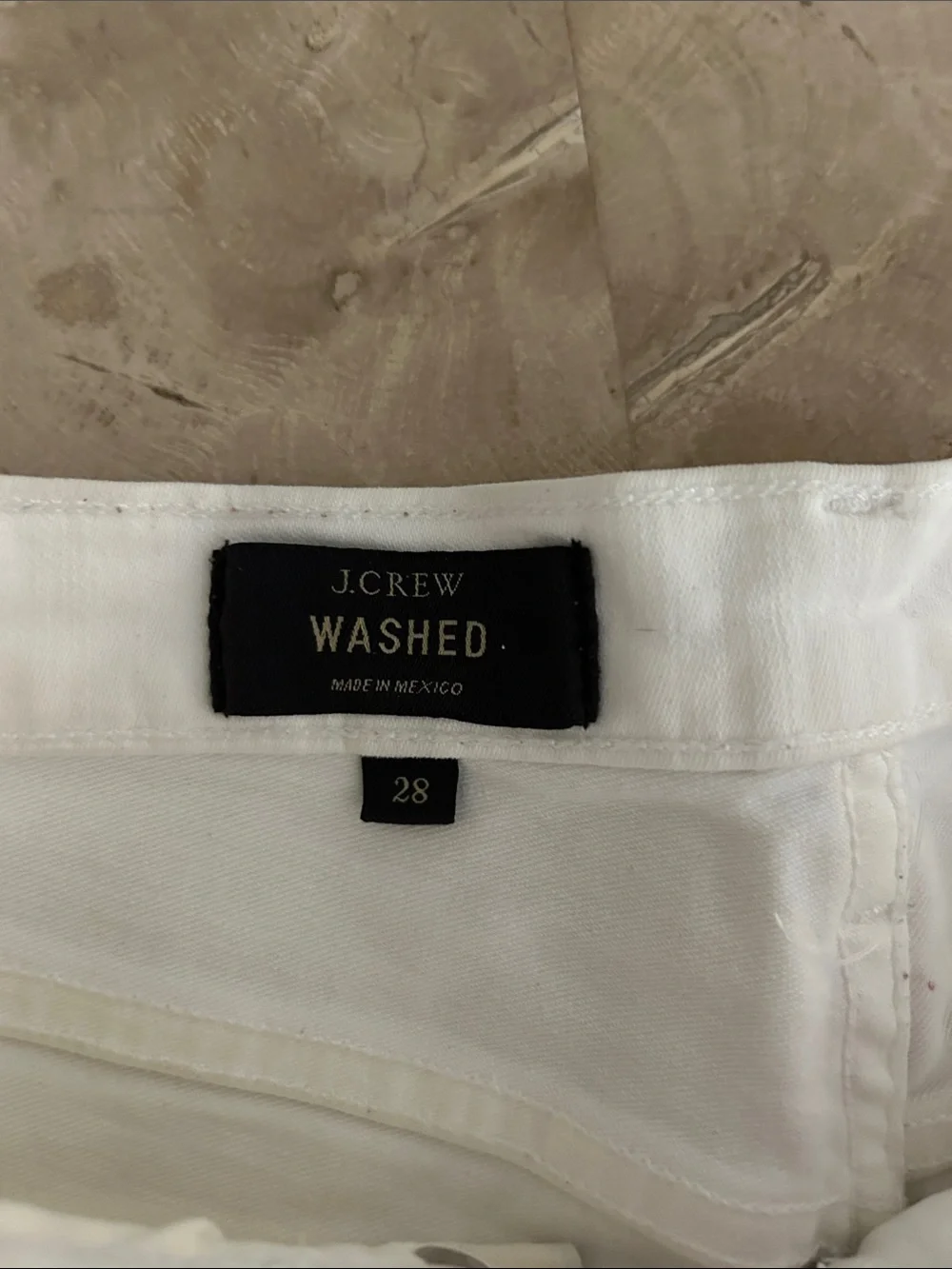 J.Crew Washed White Raw Hem Jean Shorts 28